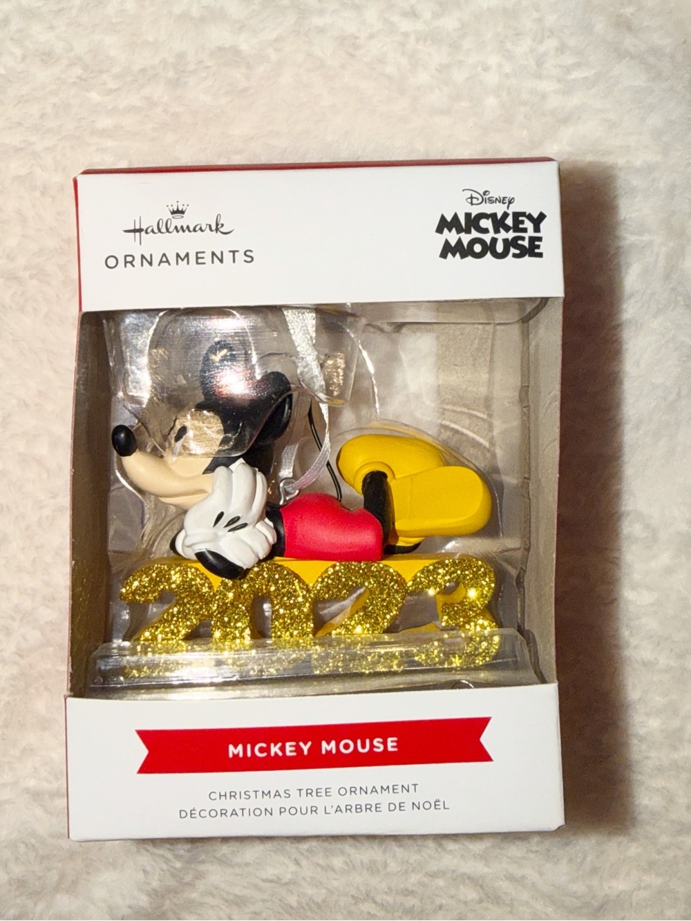 Hallmark Mickey Mouse Red Yellow Black Gold Ornament 2023 Collectible